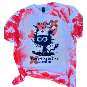 LPN nurse bleached tie dye custom-made